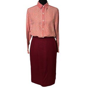 Rare Vintage Koret City Blues Button-Up Deliberate Fade Paisley Teardrop Blouse